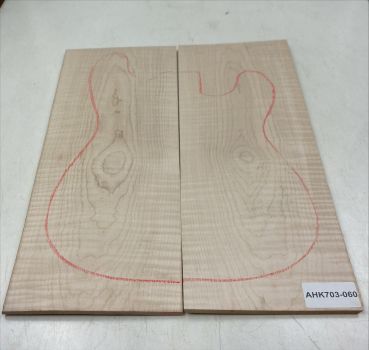 Top Maple Curly American, 2-pcs., 4mm, Unique Piece #060